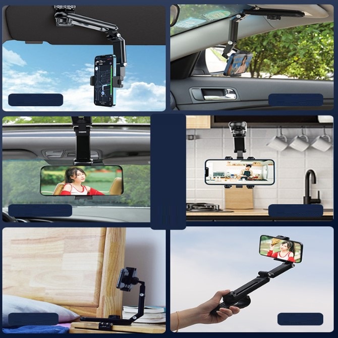 1080° Dönebilen Çok Fonksiyonlu Telefon Tutucu CM-103 - Görsel 3