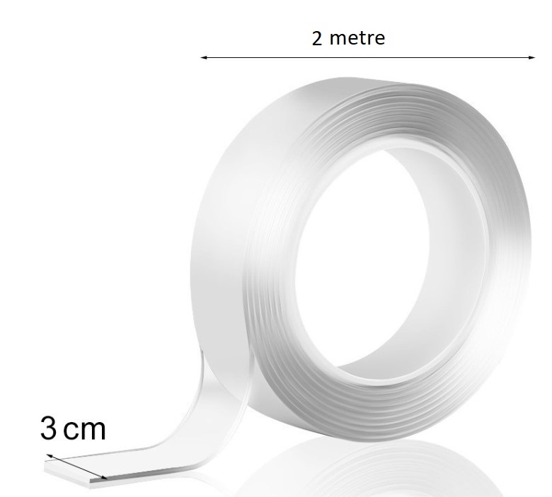2 metre 2 cm Çift Taraflı Şeffaf Bant - Görsel 2