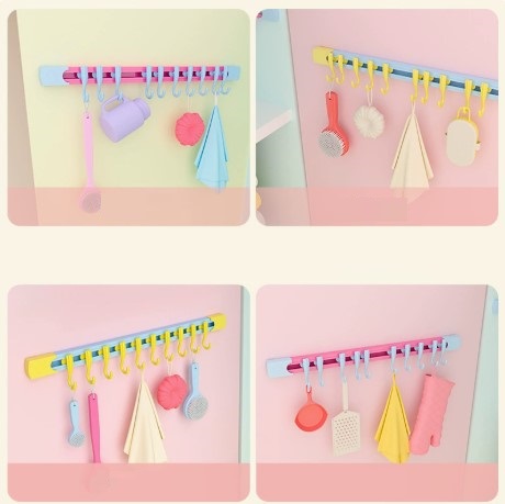 10 Kancalı Raylı Mutfak ve Banyo Düzenleyici Askı 30 cm - Görsel 4