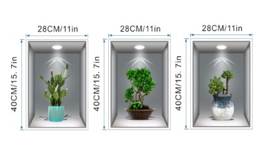 3D Çiçek Vazo Duvar Sticker 3 lü Set GRİ Fon - Görsel 4