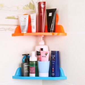 Banyo Mutfak İçin Vantuzlu Köşe Rafı