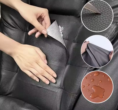 Kendinden Yapışkanlı Deri Döşeme Deri Tamir Kiti Siyah 100x50
