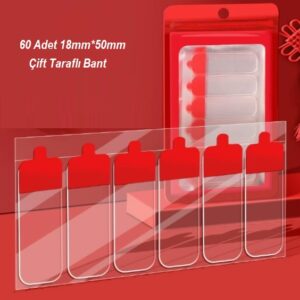 60 Parça Kolay Açılır Güçlü Çift Taraflı Bant 18mm*50mm