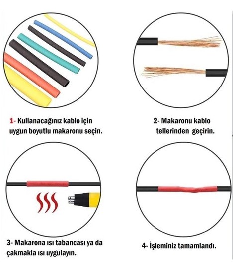164 Parça Set Isıyla Daralan Makaron Kablo Koruyucu Kılıf - Görsel 3