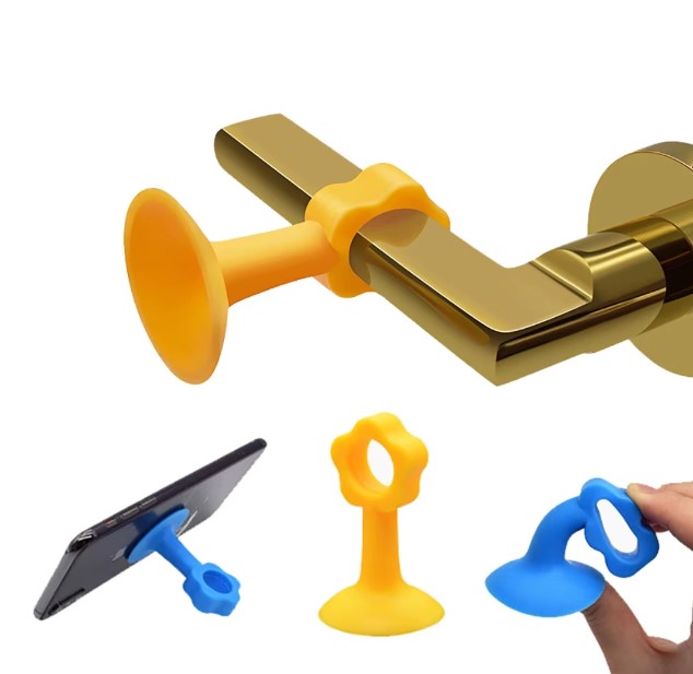 CM-072 Vantuzlu Geçmeli Kapı Kolu Stoper 4lü Set Beyaz - Görsel 6