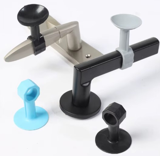CM-072 Vantuzlu Geçmeli Kapı Kolu Stoper 4lü Set Beyaz - Görsel 5
