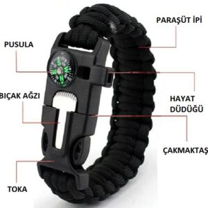Survival Kamp Bileklik Düdük Çok Amaçlı