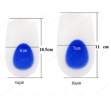 Topuk Silikonu Mavi Beyaz Küçük Boy Kadın - Görsel 2