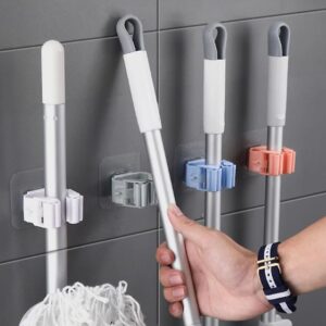 Yapışkanlı Pratik Mop Tutucu 4 Adet Beyaz