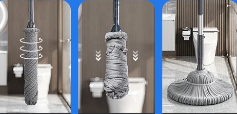 Kendinden Sıkmalı Bükümlü Mop Paspas Yedekli - Görsel 2