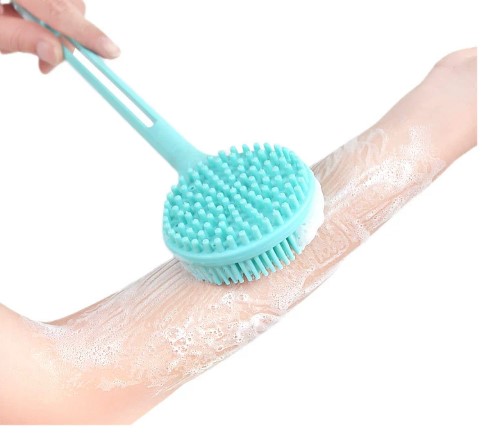 Çift Taraflı Silikon Uzun Saplı Banyo Fırçası CM-331 - Görsel 4
